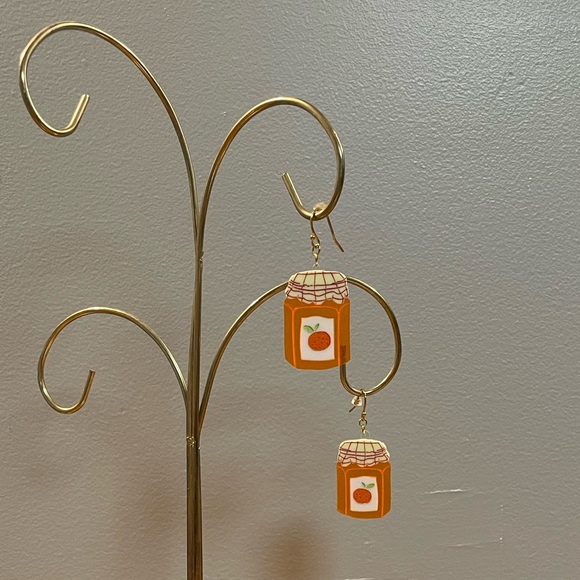 fox treats Jewelry Orange Marmalade Earrings Lightweight Acrylic